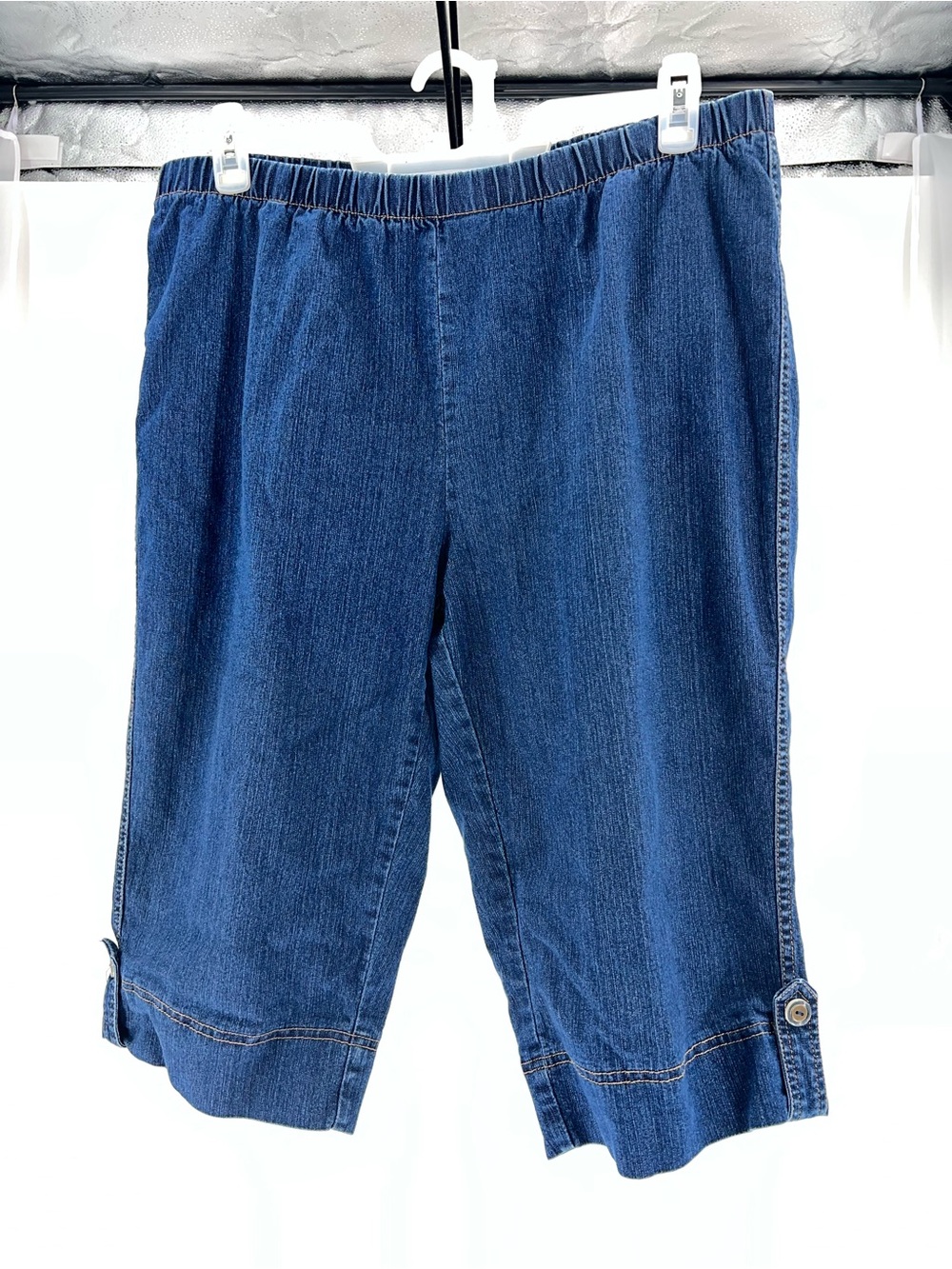 Just My Size Classic Denim Capri in Dark Blue 2X